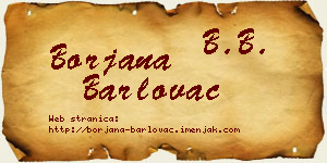 Borjana Barlovac vizit kartica